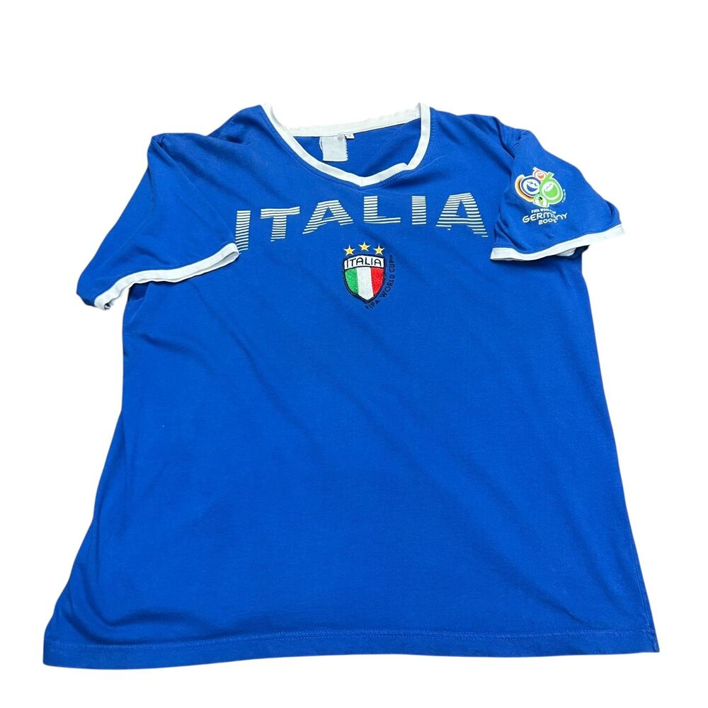 2006 World Cup Italia Womens Cotton Short Sleeve Shirt Size XXL Vintage